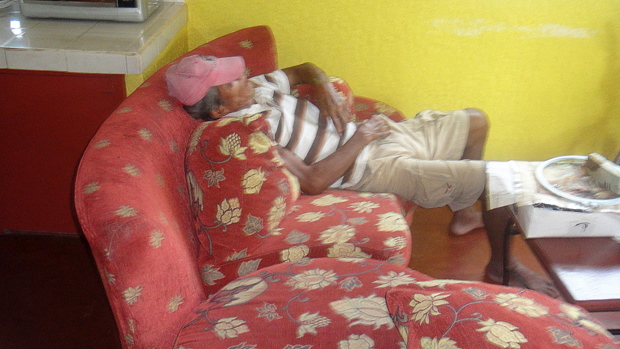 Lolo taking a snooze at our home in Guimaras