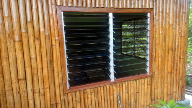 close-up look at the bamboo work on the nipa hut