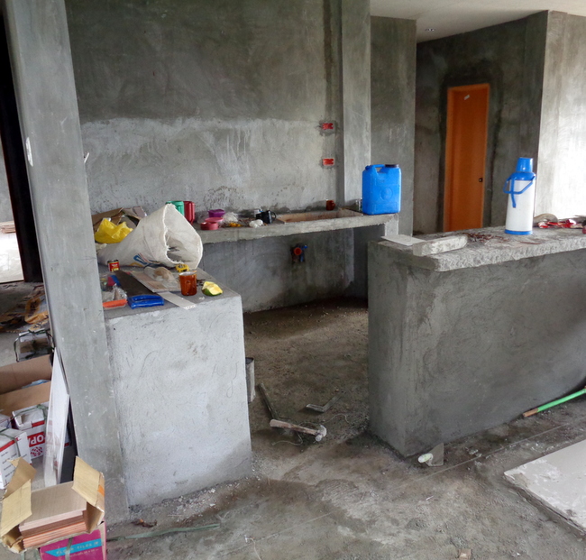 work on the kitchen area continues