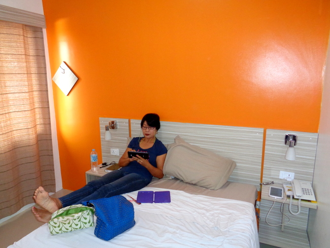 my lovely asawa relaxing in our beehive hideout in cebu